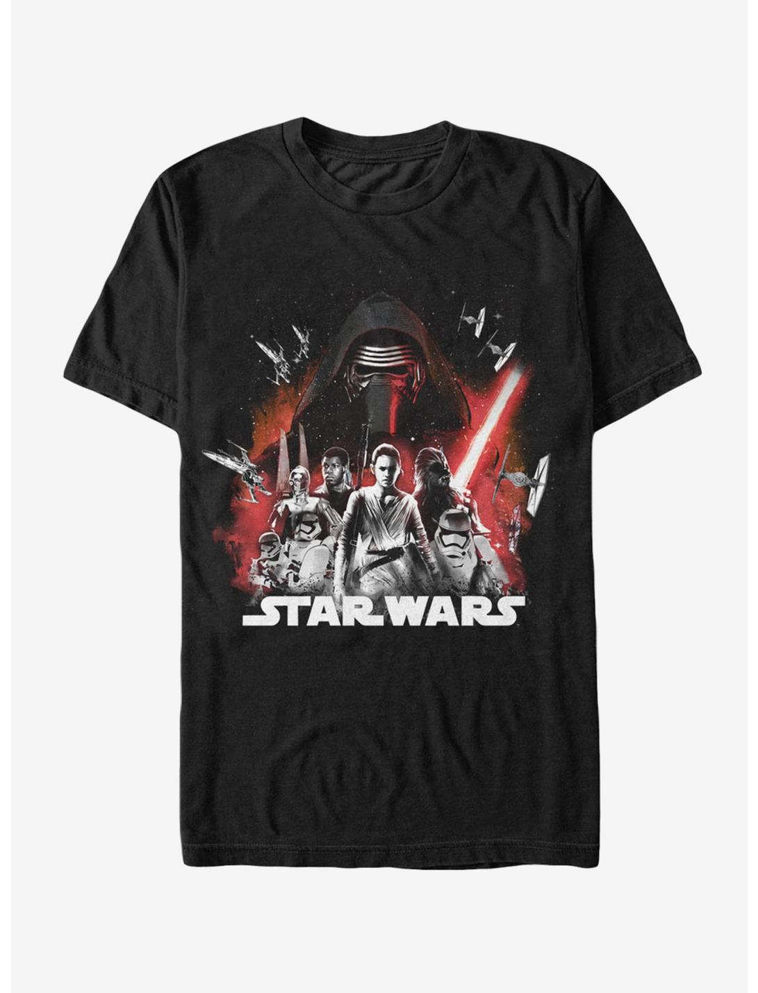 Star Wars Episode VII The Force Awakens Group T-Shirt, BLACK, hi-res