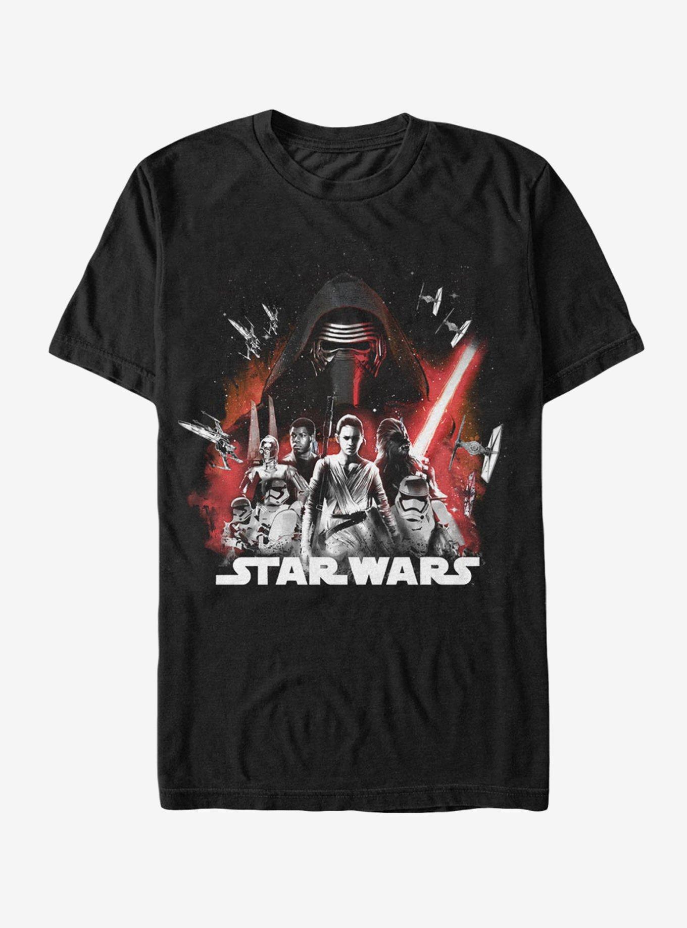 Star Wars Episode VII The Force Awakens Group T-Shirt, BLACK, hi-res
