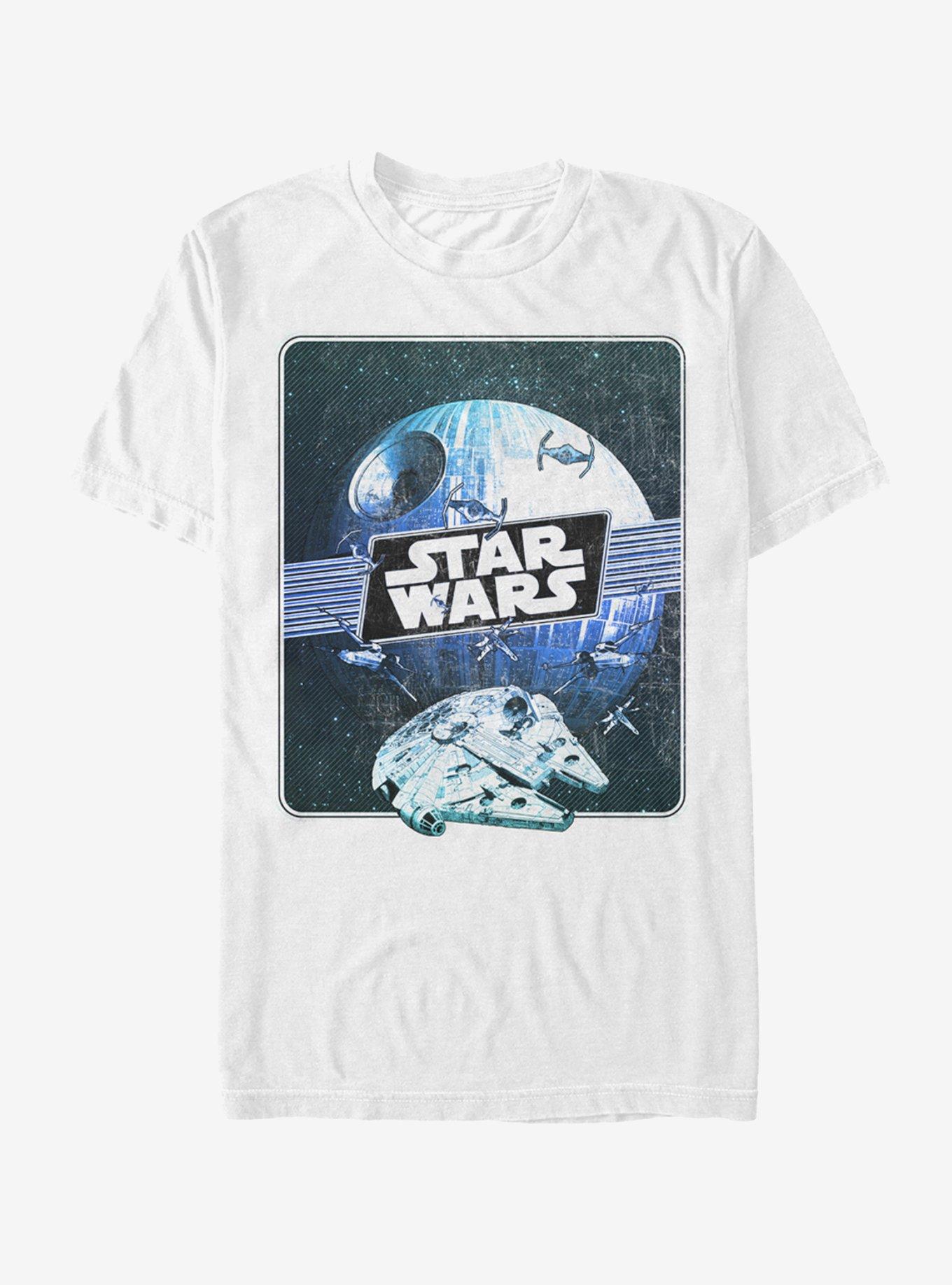 Star Wars Death Star and Millennium Falcon T-Shirt, WHITE, hi-res