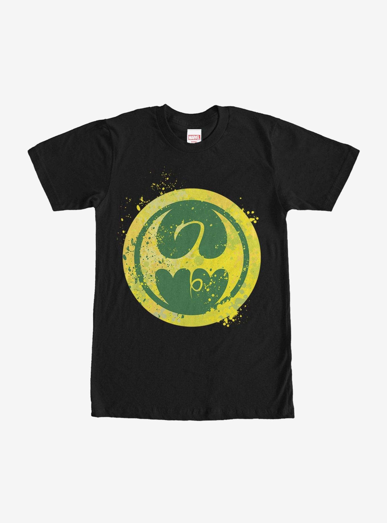 Marvel Iron Fist Dragon Splatter Logo T-Shirt, , hi-res