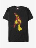Marvel Iron Man Paint Splatter Print T-Shirt, BLACK, hi-res