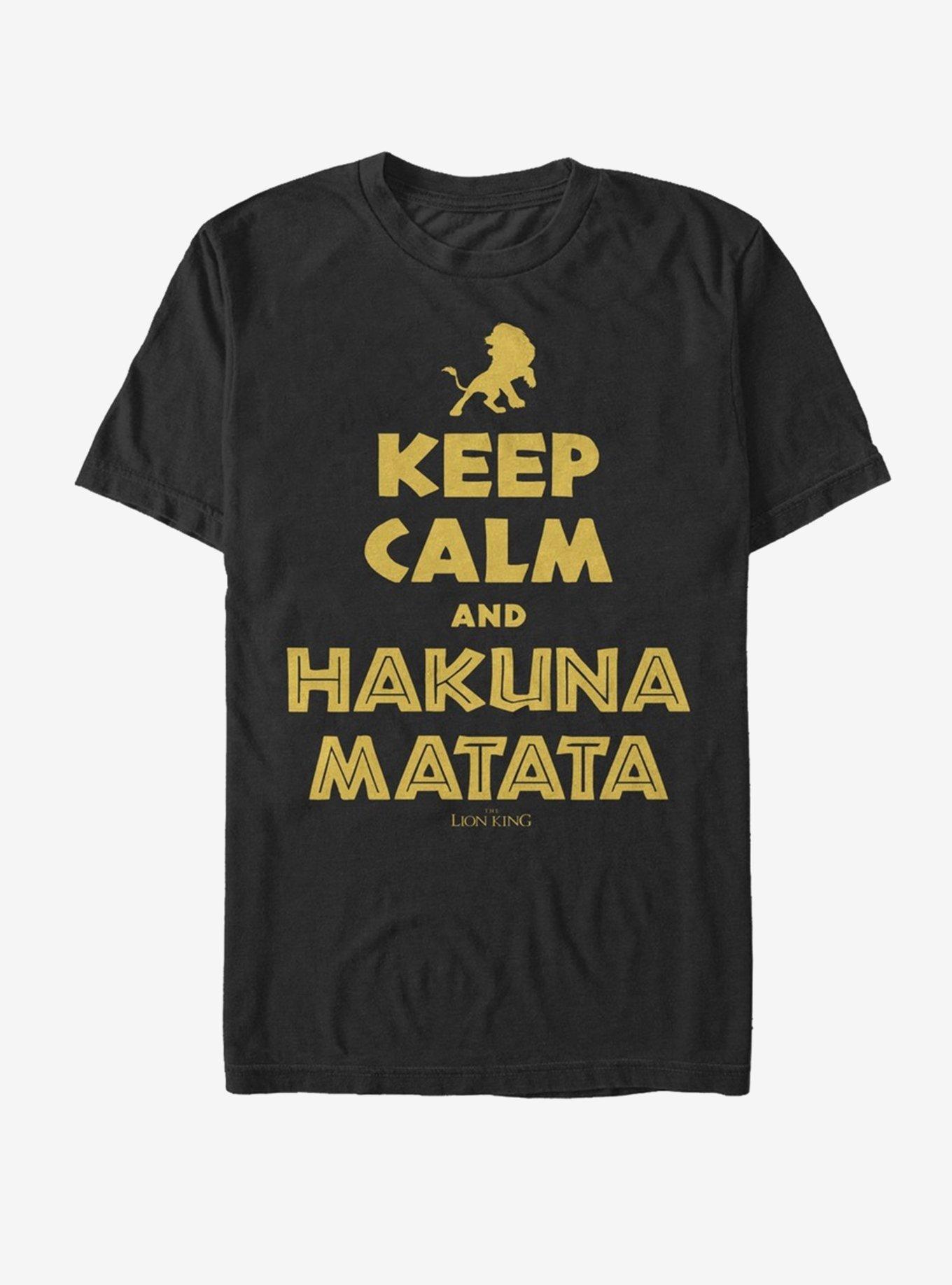 Lion King Keep Calm and Hakuna Matata T-Shirt, BLACK, hi-res