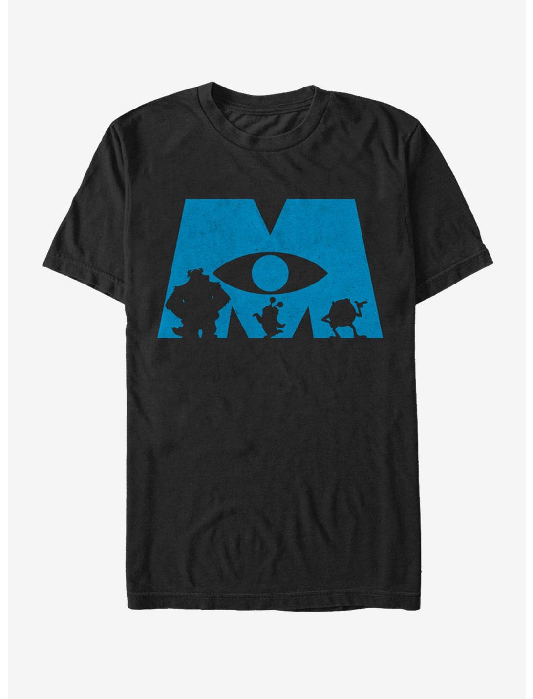 Monsters Inc. Logo Silhouette T-Shirt, BLACK, hi-res