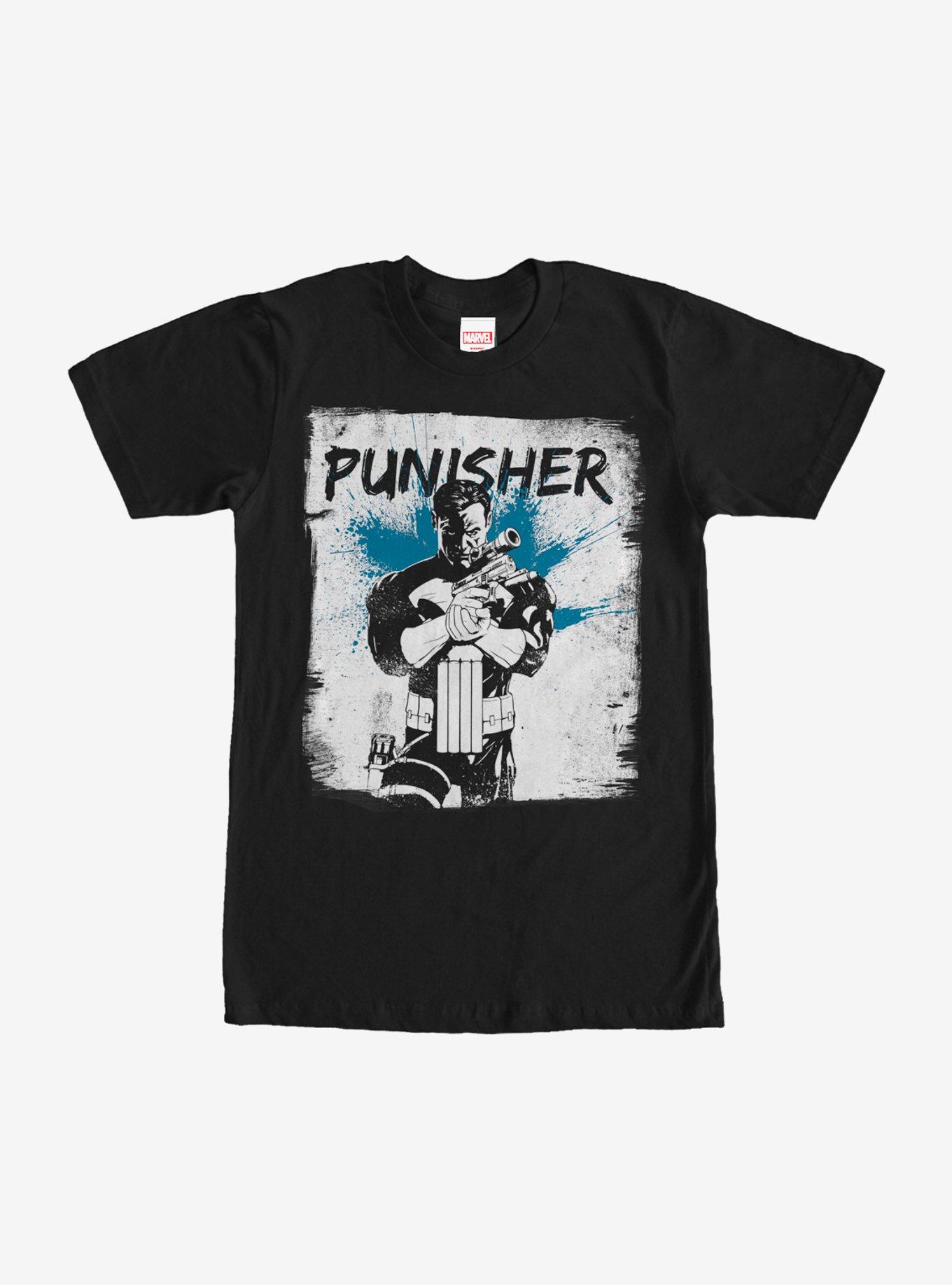 Marvel Punisher Paint Streak Print T-Shirt, BLACK, hi-res