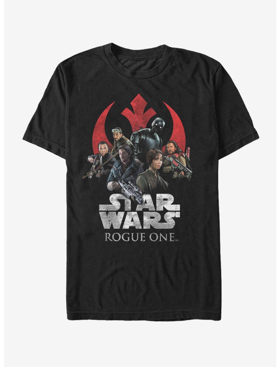 Plus Size Star Wars Rebellion Groupshot Logo T-Shirt, BLACK, hi-res