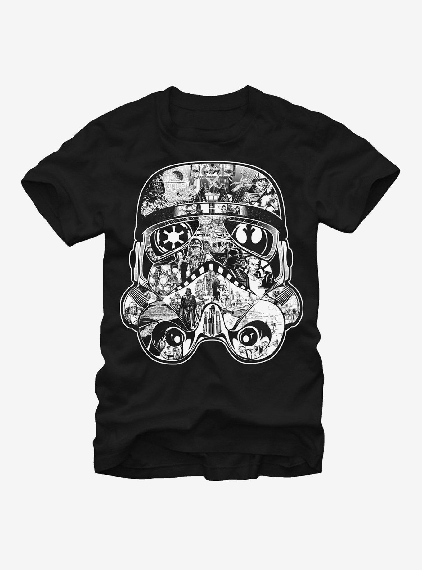 Star Wars Stormtrooper Scenes T-Shirt Topic Hot | - BLACK