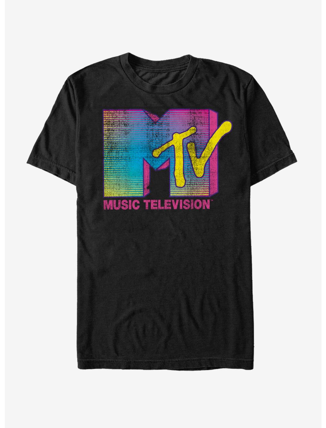 MTV Stripe Logo T-Shirt, BLACK, hi-res
