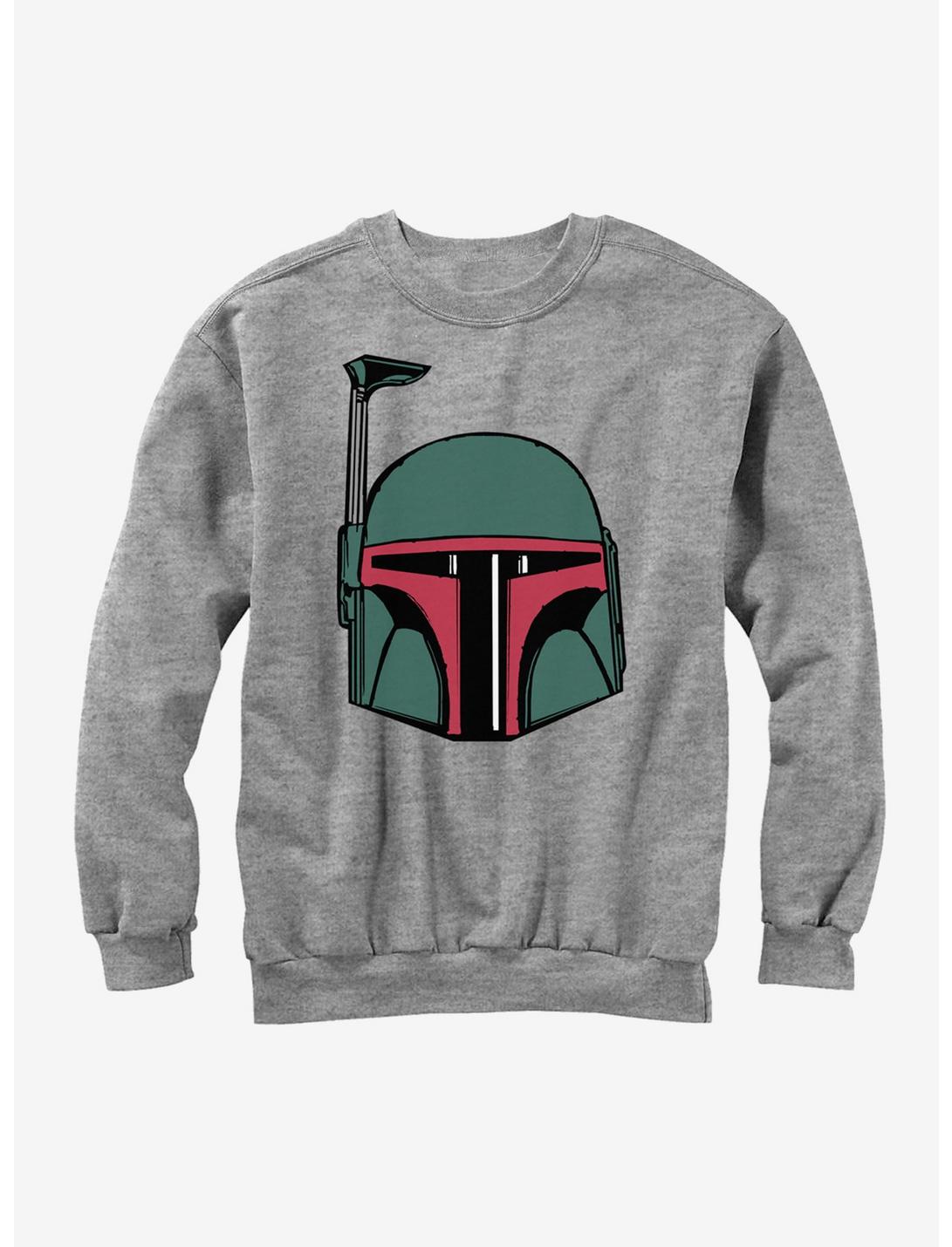 Star Wars Boba Fett Helmet Sweatshirt, ATH HTR, hi-res