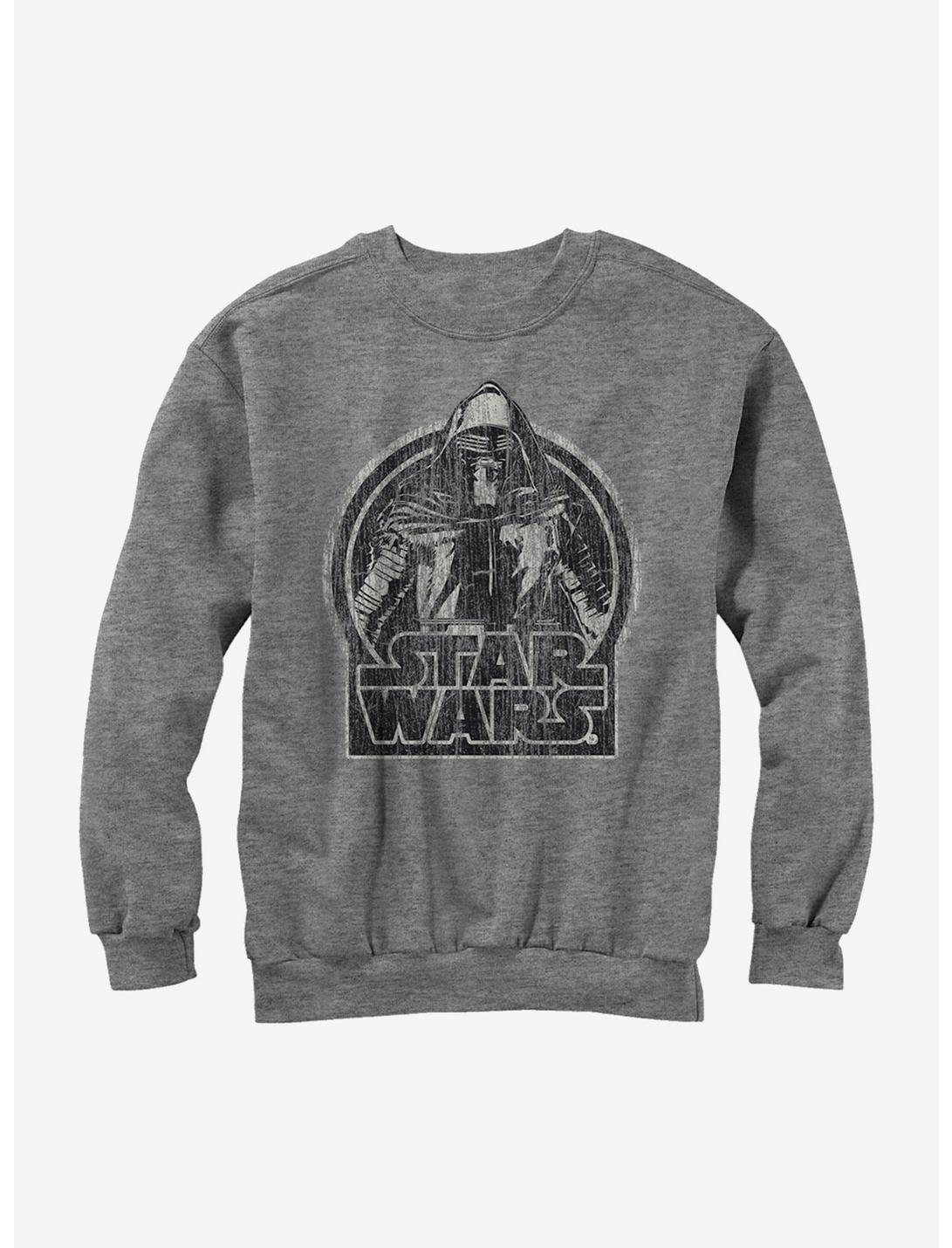 Star Wars Kylo Ren Classic Distressed Sweatshirt, ATH HTR, hi-res