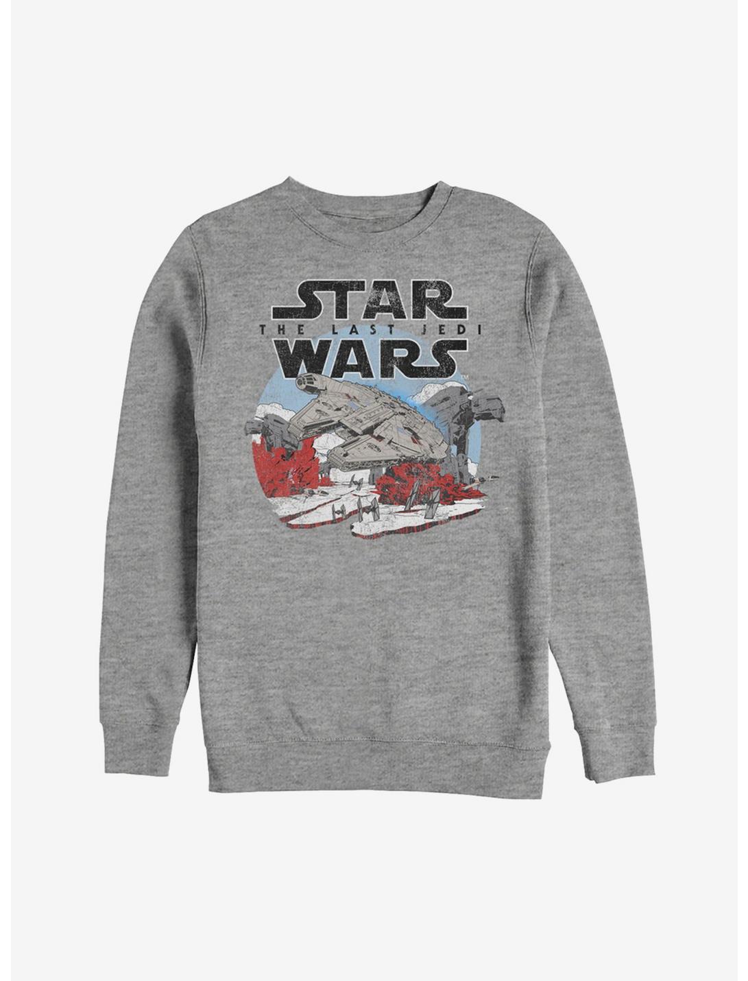 Star Wars Millennium Falcon Crait Battle Sweatshirt, ATH HTR, hi-res
