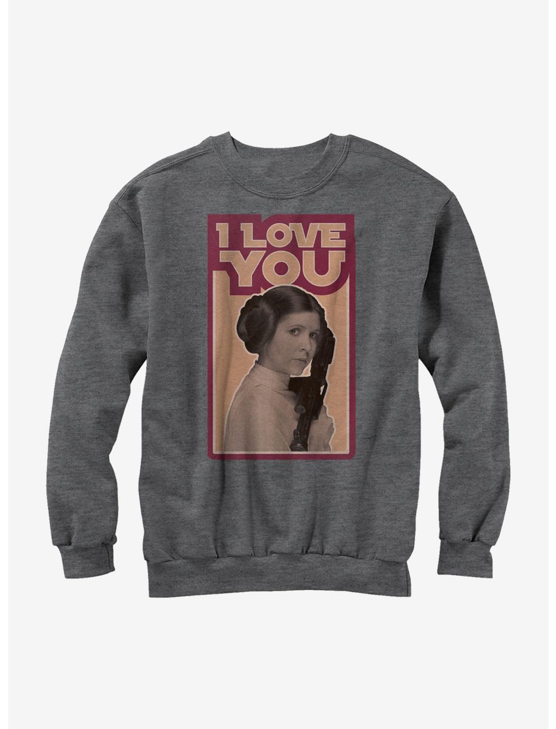 Star Wars Princess Leia Quote I Love You Sweatshirt, CHAR HTR, hi-res
