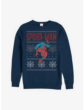 Marvel Ugly Christmas Sweater Spider-Man Crawl Sweatshirt, NAVY, hi-res