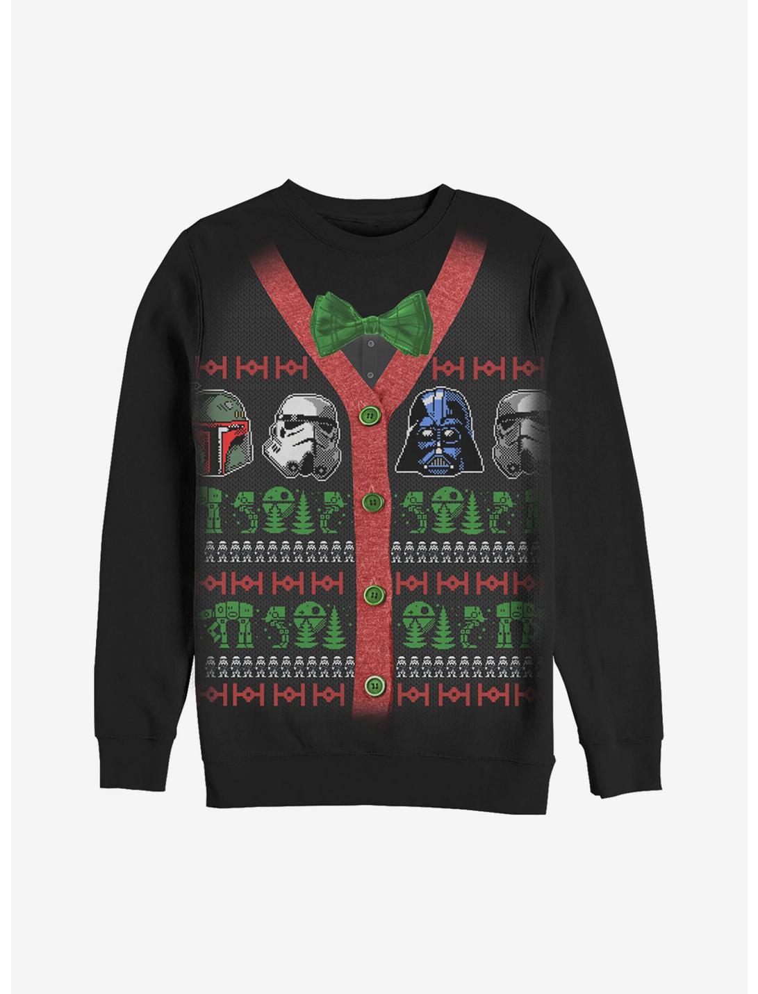 Star Wars Villain Helmet Ugly Christmas Sweater Sweatshirt, BLACK, hi-res