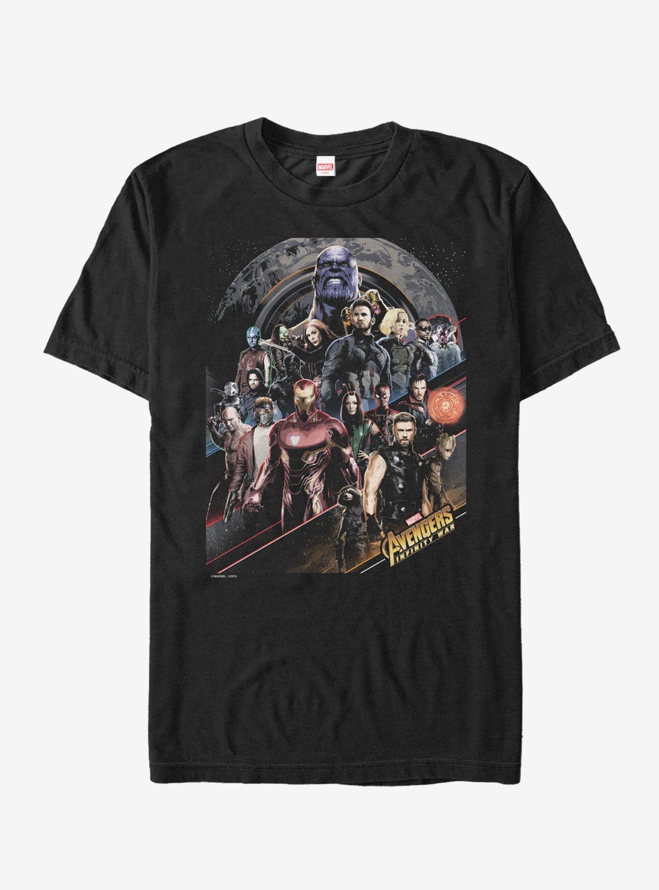 Marvel Avengers: Infinity War Character Scene T-Shirt, BLACK, hi-res