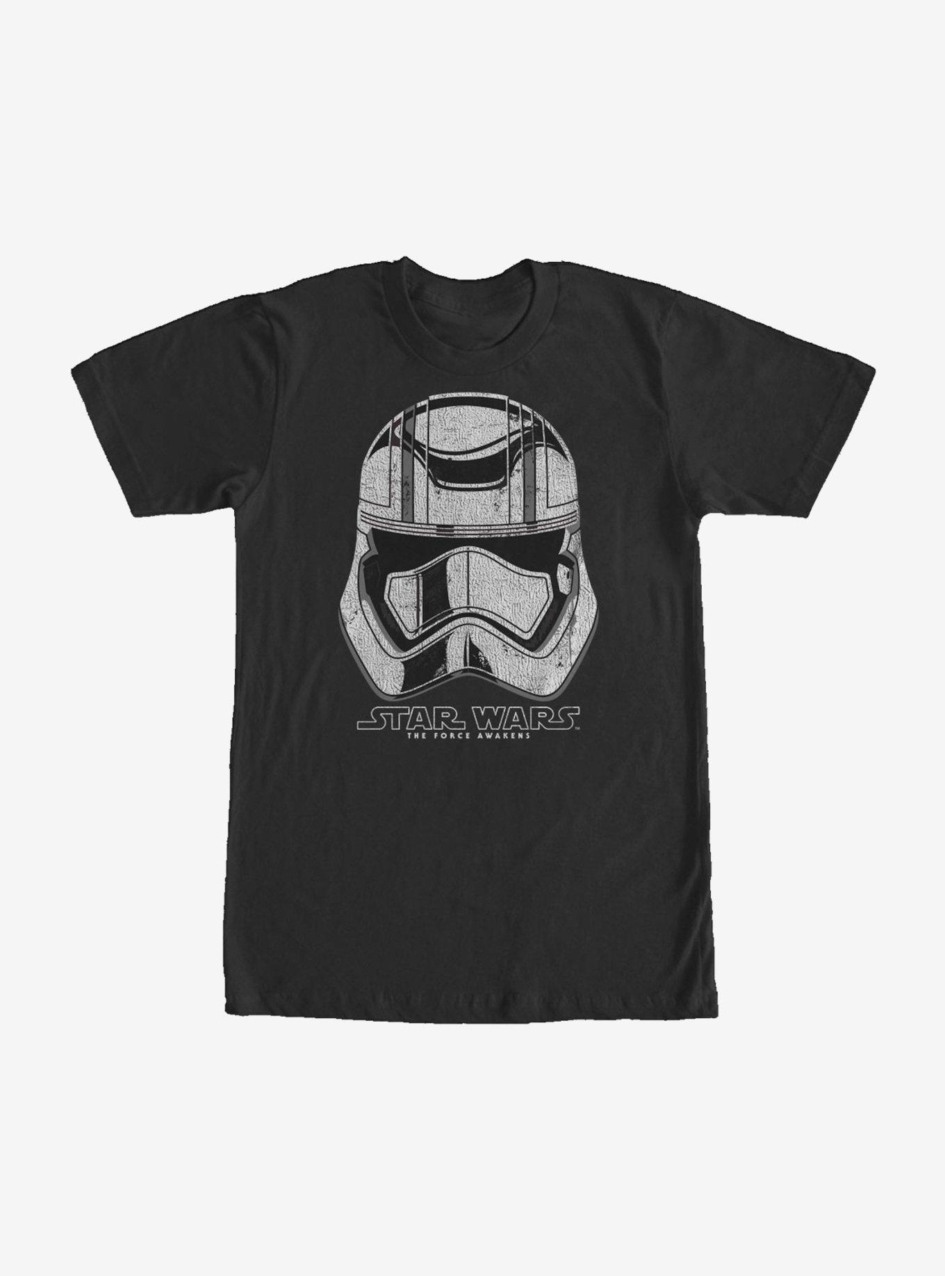 Star Wars Captain Phasma Distressed Helmet T-Shirt, BLACK, hi-res
