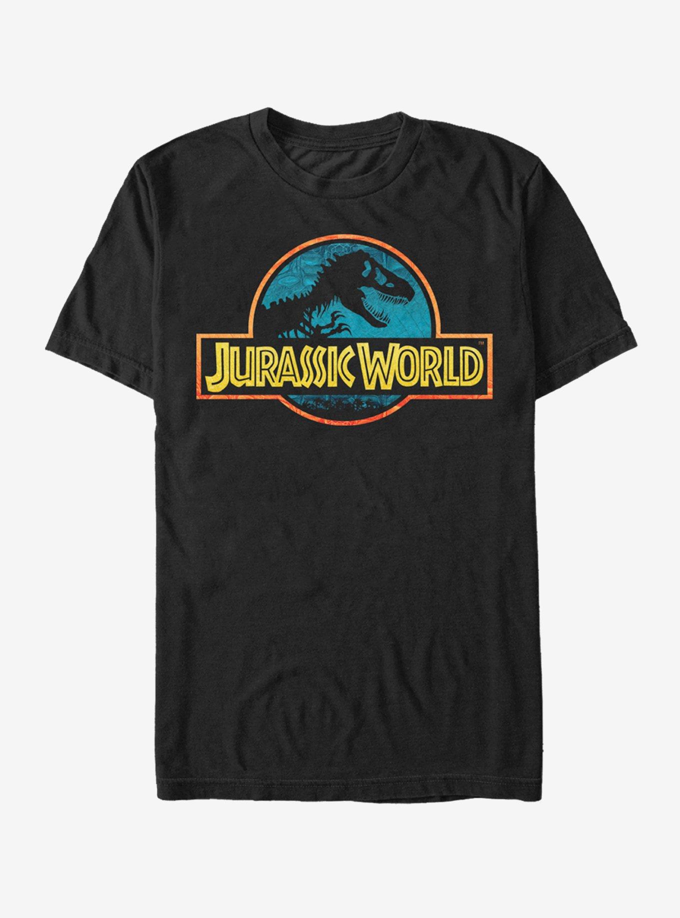 Jurassic World Color Outline Logo T-Shirt, BLACK, hi-res
