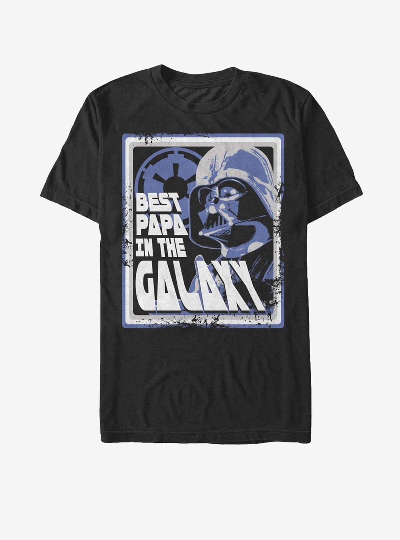 Star Wars Darth Vader Best Papa in the Galaxy Window T-Shirt, BLACK, hi-res