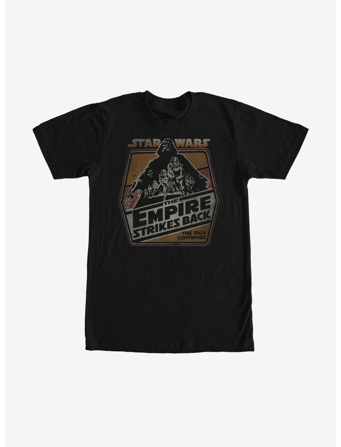 Star Wars Episode V Empire Strikes Back the Saga Continues T-Shirt, BLACK, hi-res