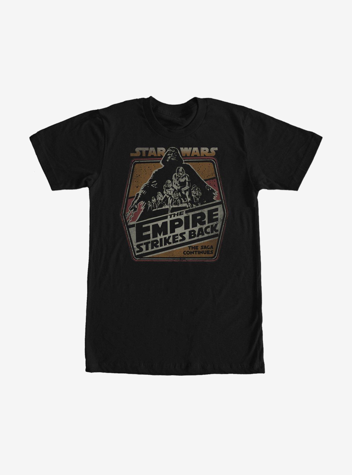 Star Wars Episode V Empire Strikes Back the Saga Continues T-Shirt, BLACK, hi-res