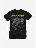 Star Wars Episode VII The Force Awakens Millennium Falcon and X-Wing T-Shirt, BLACK, hi-res