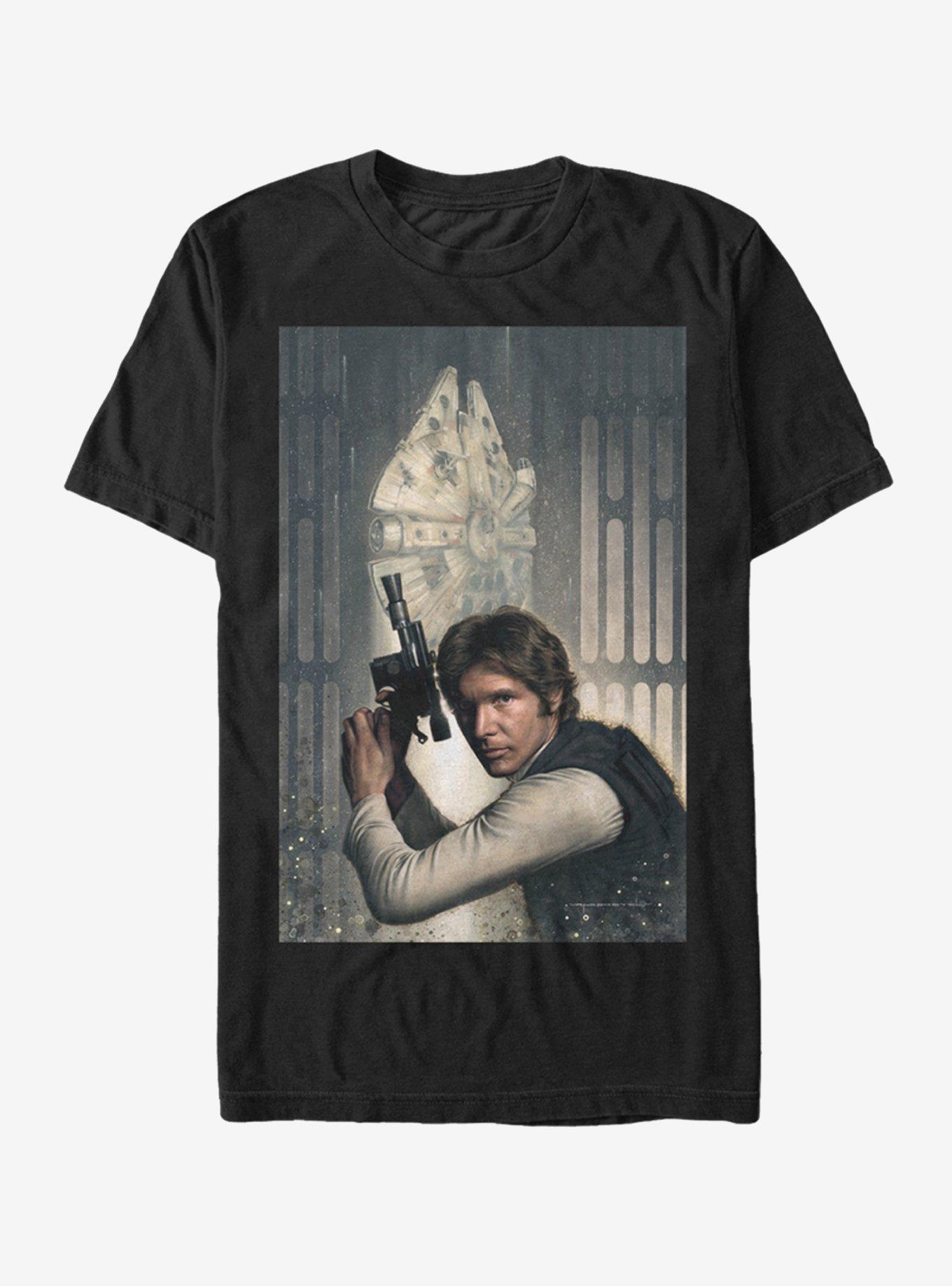 Star Wars Han Solo Millennium Falcon Stance T-Shirt, BLACK, hi-res