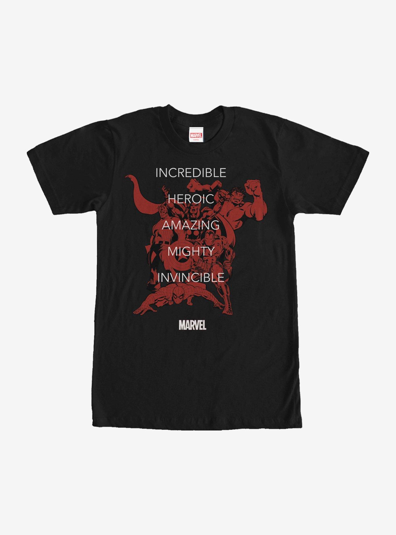 Marvel Heroic Words T-Shirt, BLACK, hi-res