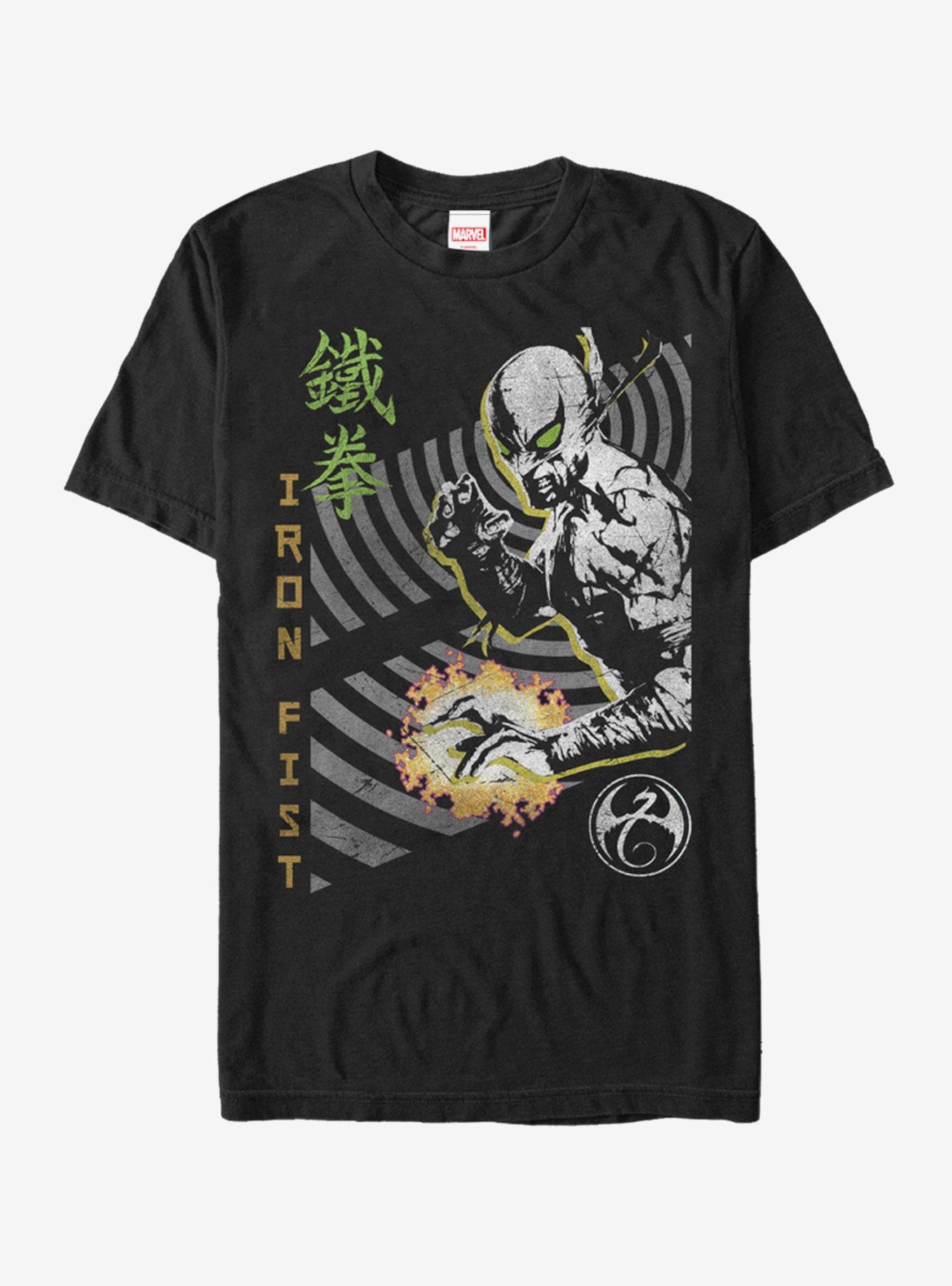 Marvel Iron Fist Retro T-Shirt, BLACK, hi-res