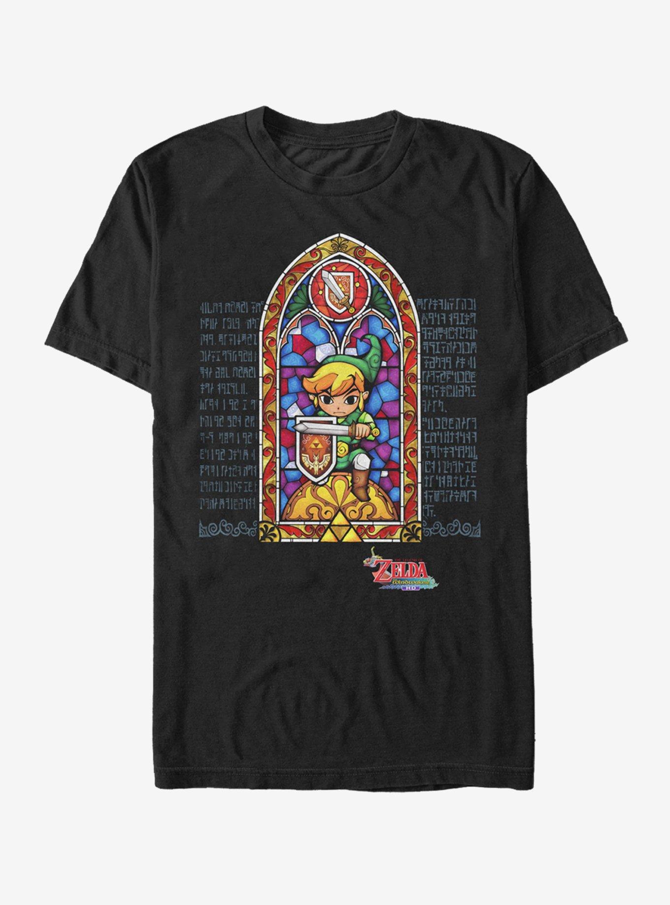 Nintendo Legend of Zelda Stained Glass T-Shirt, BLACK, hi-res