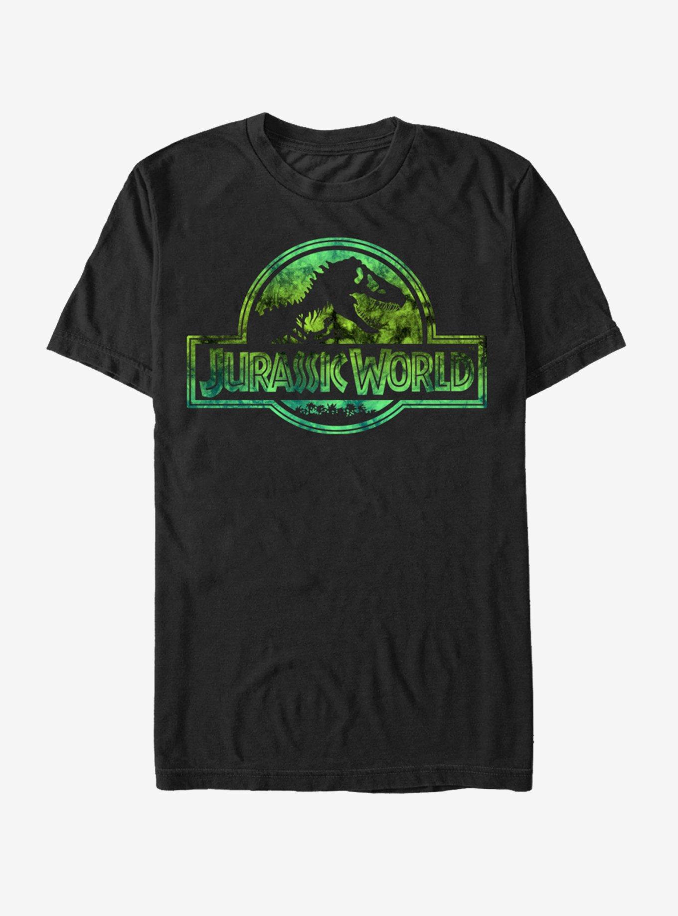 Jurassic World Logo Tie Dye Print T-Shirt, BLACK, hi-res