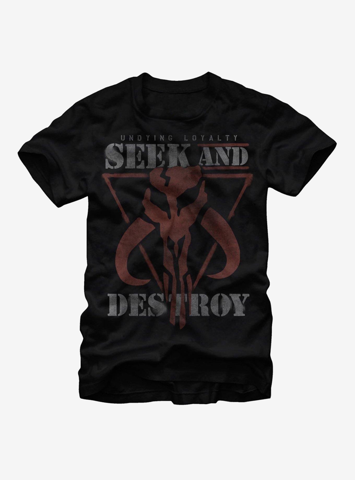 Star Wars Mandalore Seek and Destroy T-Shirt, BLACK, hi-res