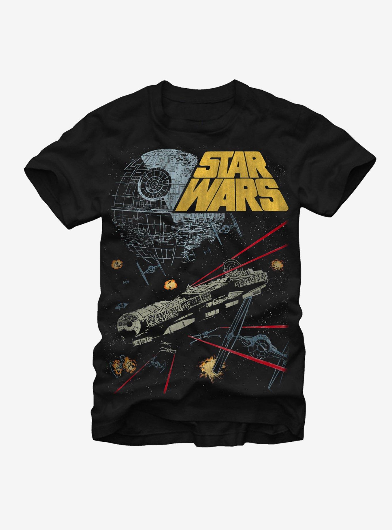 Mens Millennium Falcon Star Wars All Over Graphic T-Shirt - 3XL