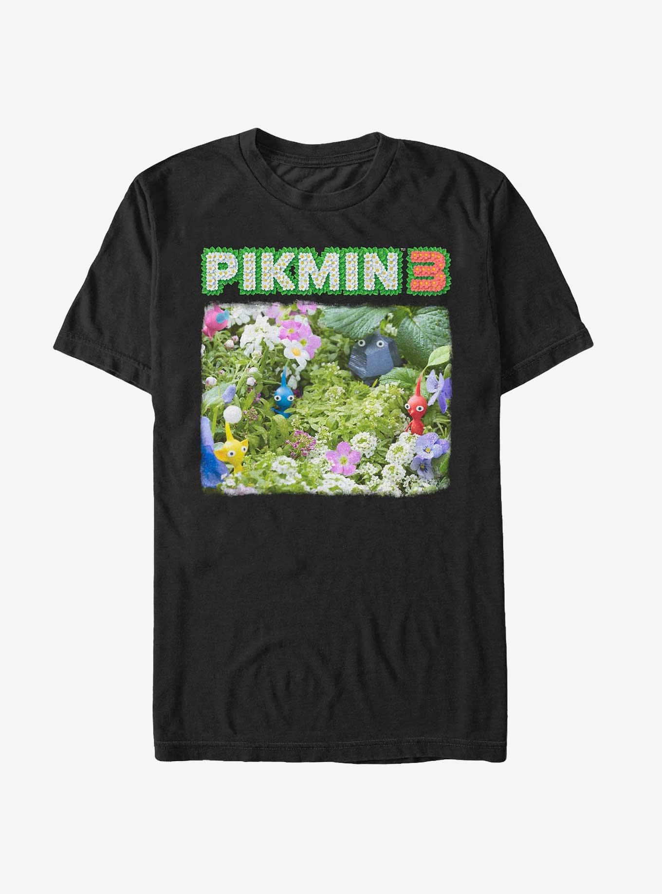 Nintendo Pikmin 3 Flowers T-Shirt, BLACK, hi-res