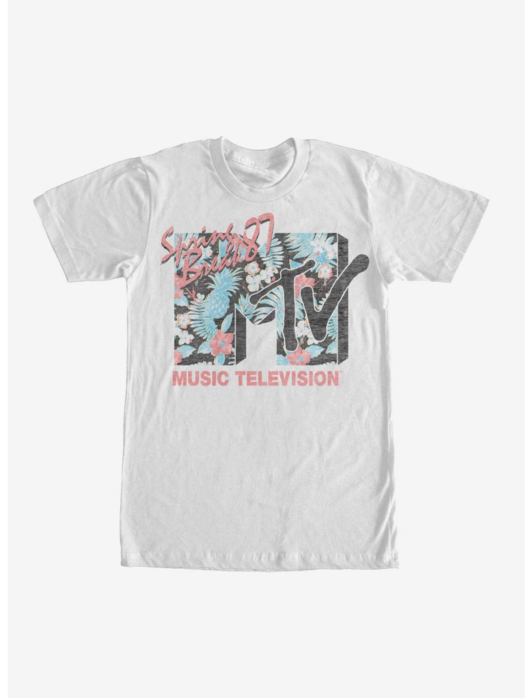 MTV Spring Break Tropical Logo T-Shirt, WHITE, hi-res