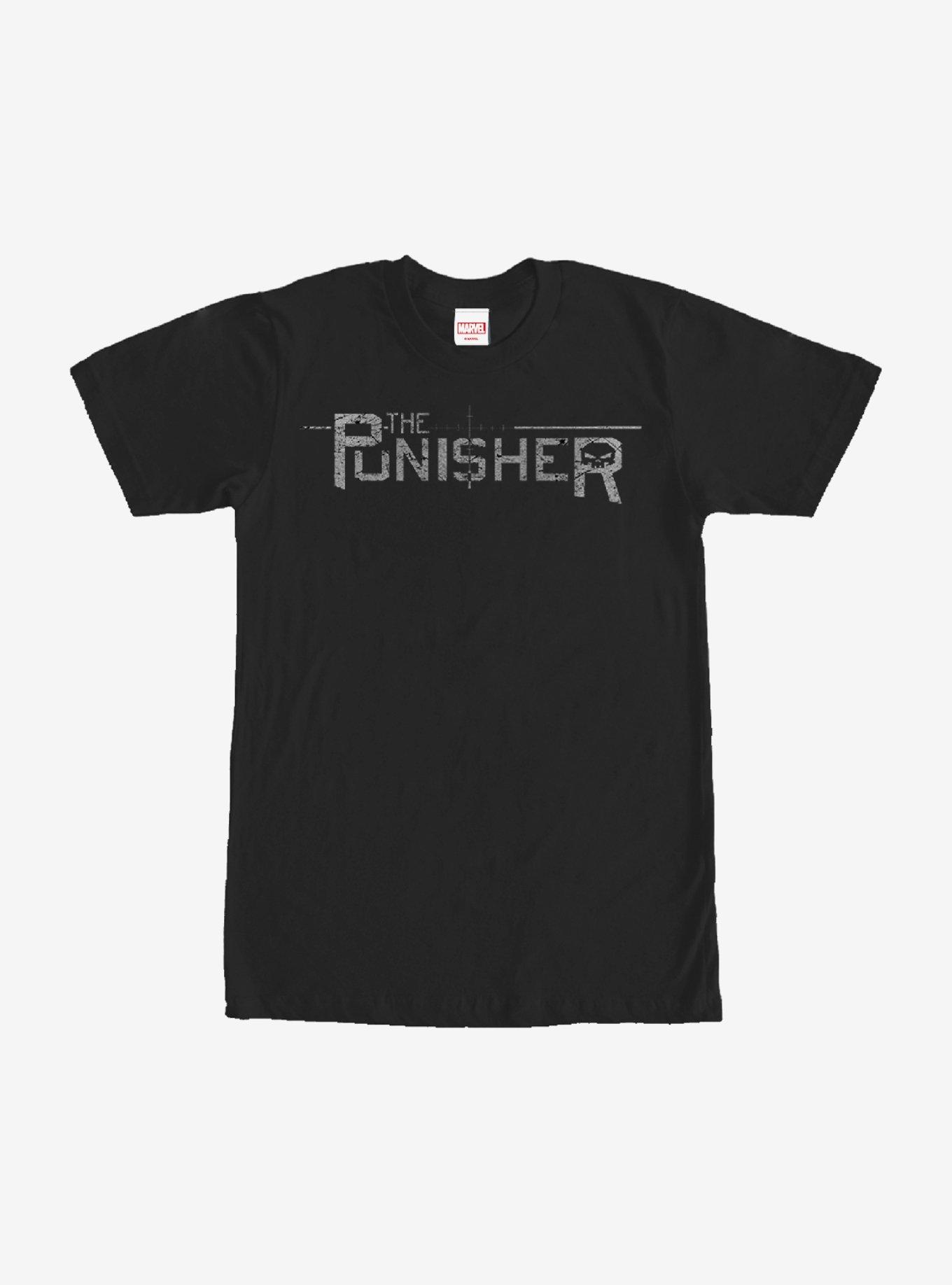 Marvel The Punisher Logo T-Shirt, BLACK, hi-res