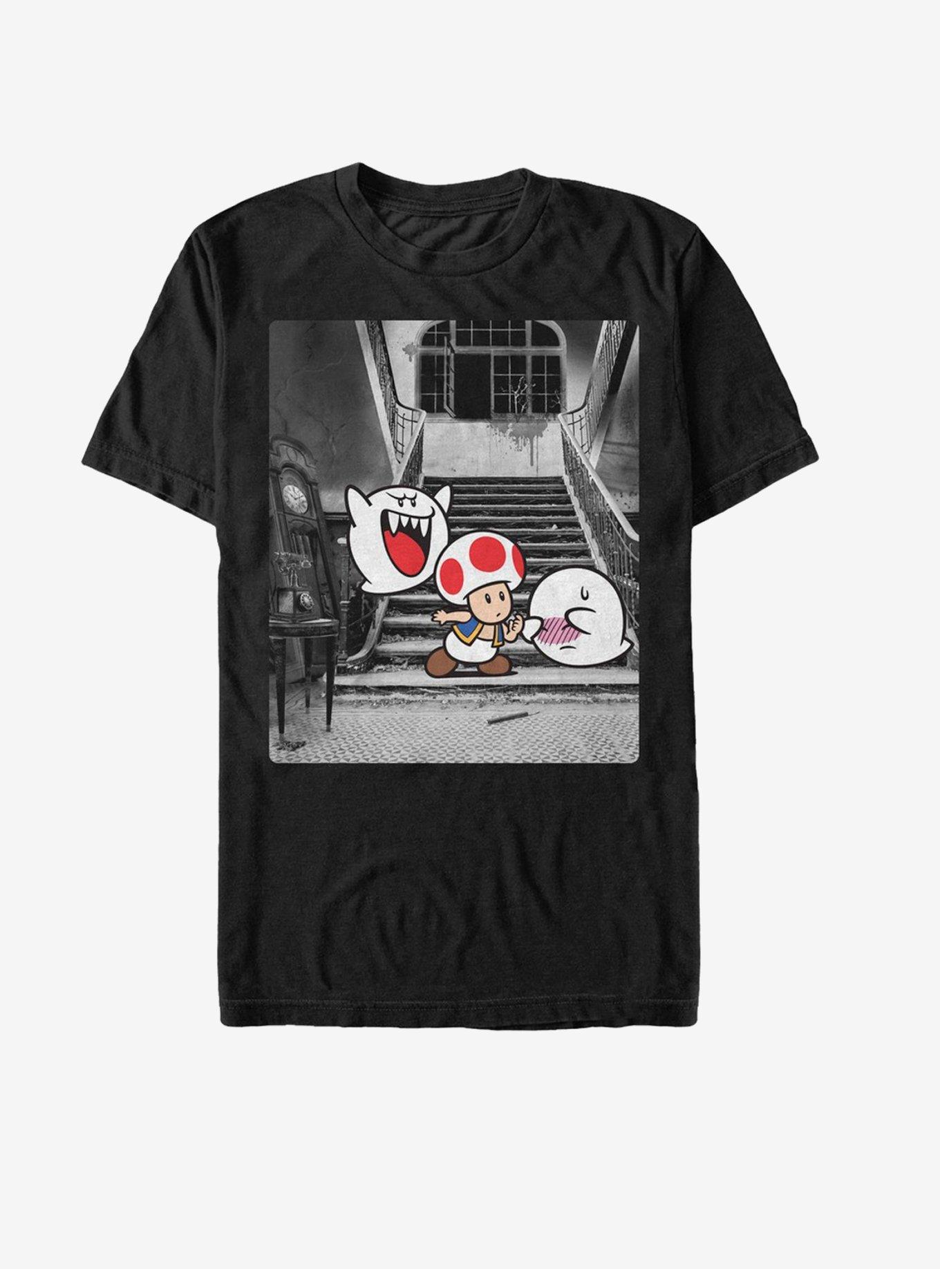 Nintendo Toad Meets a Boo T-Shirt, BLACK, hi-res