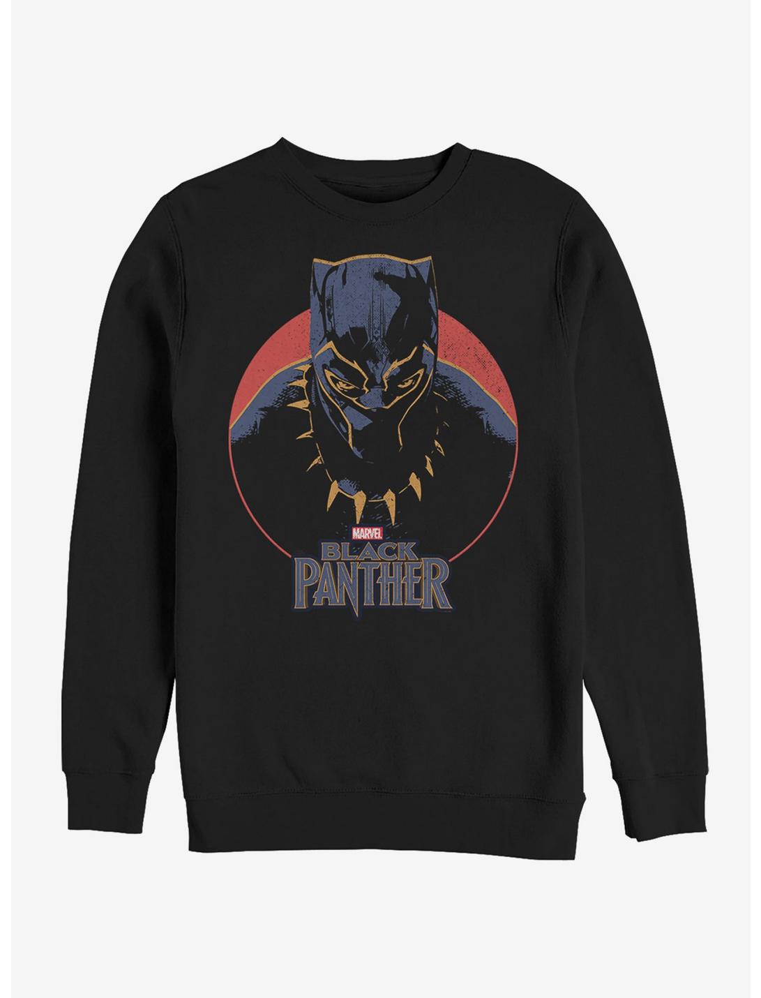 Marvel Black Panther 2018 Retro Circle Sweatshirt, BLACK, hi-res