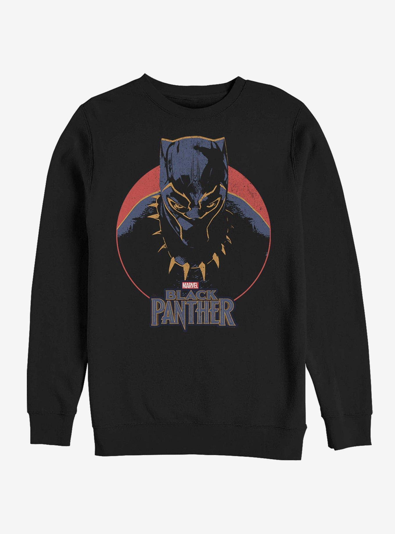 Marvel Black Panther 2018 Retro Circle Sweatshirt, BLACK, hi-res