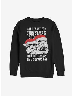 Star Wars Christmas Droids Looking Wish Sweatshirt, , hi-res