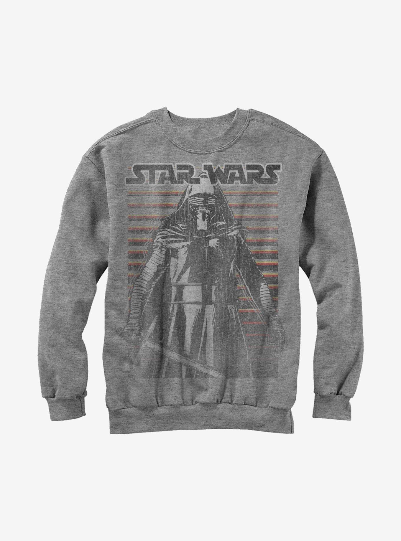 Star Wars Episode VII Kylo Ren Distressed Sweatshirt, ATH HTR, hi-res