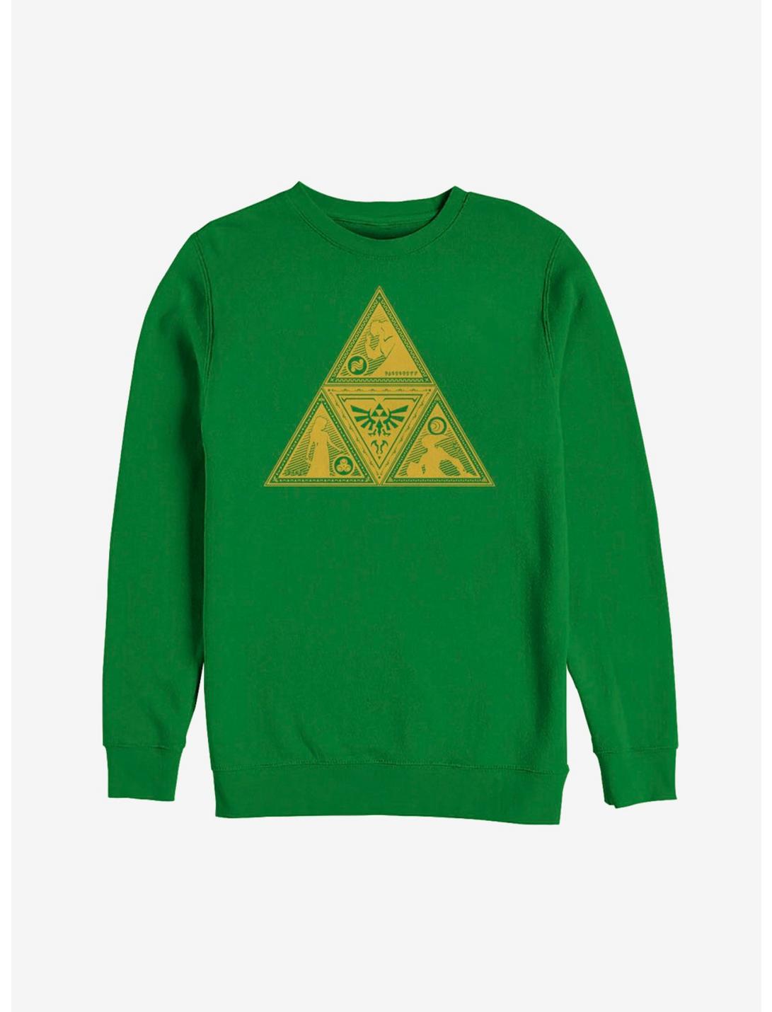 Plus Size Nintendo Legend of Zelda Triforce Silhouette Sweatshirt, KELLY, hi-res