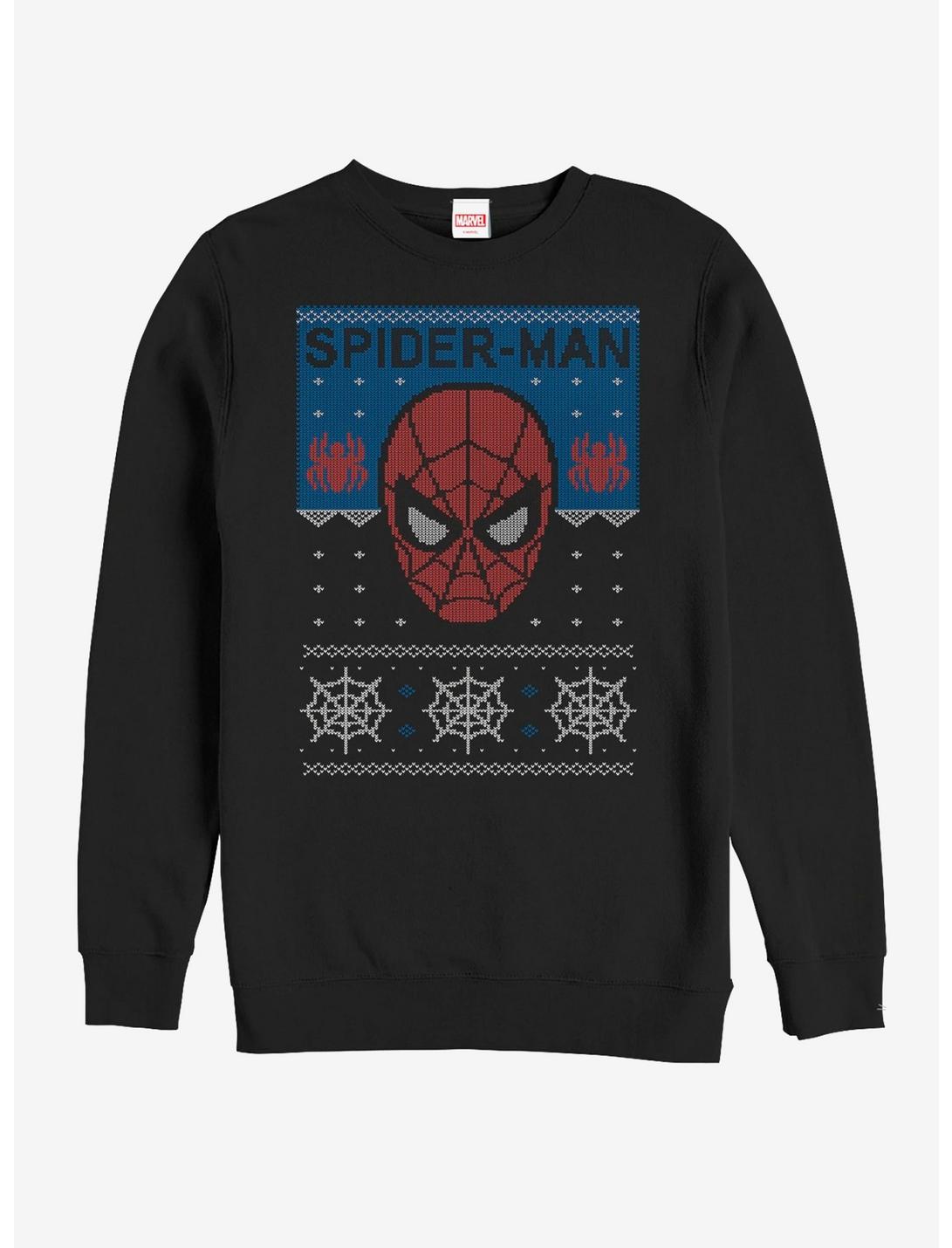 Marvel Ugly Christmas Sweater Spider-Man Web Sweatshirt, BLACK, hi-res