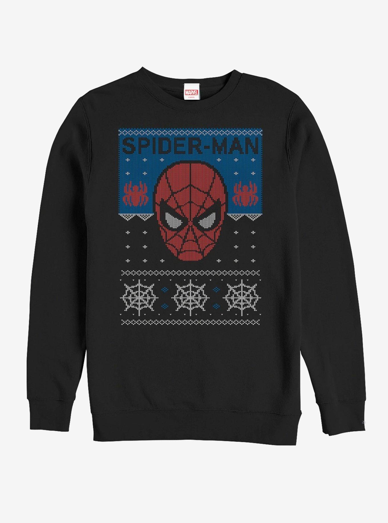 Marvel Ugly Christmas Sweater Spider-Man Web Sweatshirt, BLACK, hi-res