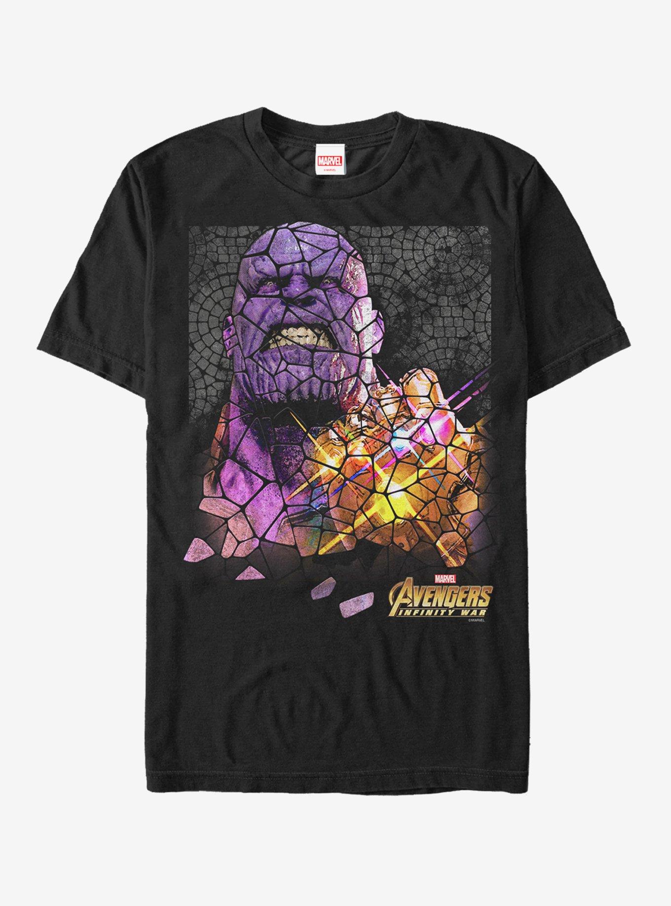 Marvel Avengers: Infinity War Thanos Stained Glass T-Shirt, BLACK, hi-res