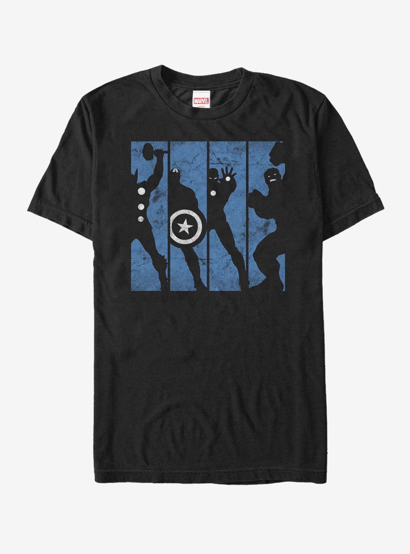 Marvel Avengers Silhouette Panels T-Shirt, BLACK, hi-res