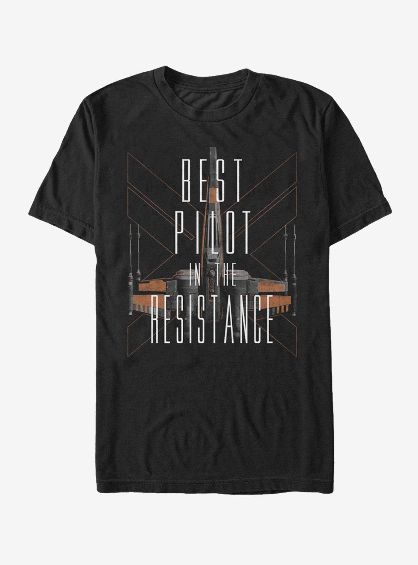 Star Wars Best Pilot in the Resistance X-Wing T-Shirt, BLACK, hi-res