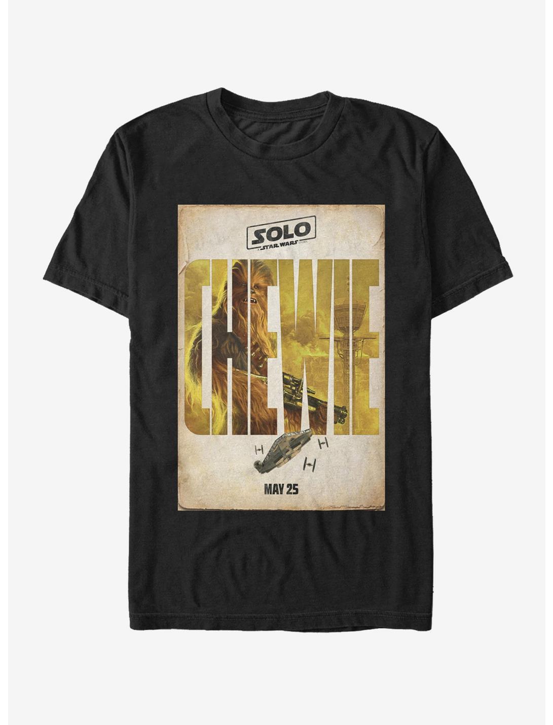 Star Wars Solo A Star Wars Story Chewie Movie Poster T-Shirt, BLACK, hi-res