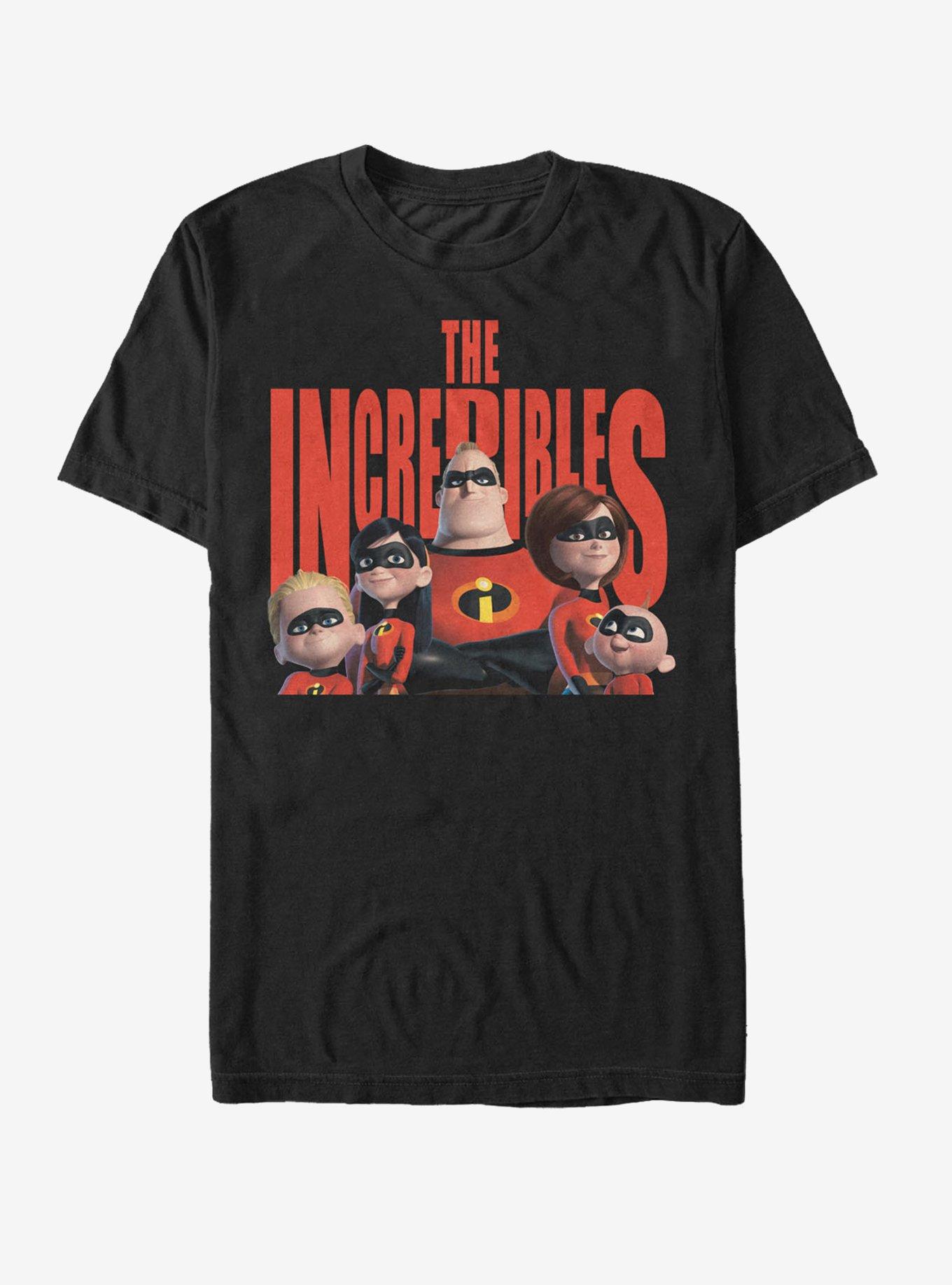 Disney Pixar The Incredibles Family Portrait T-Shirt, BLACK, hi-res