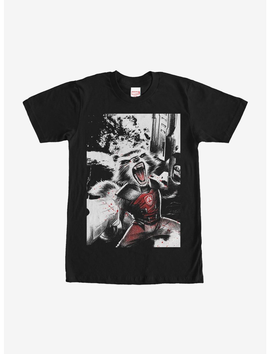 Marvel Guardians of the Galaxy Rocket Roar T-Shirt, BLACK, hi-res