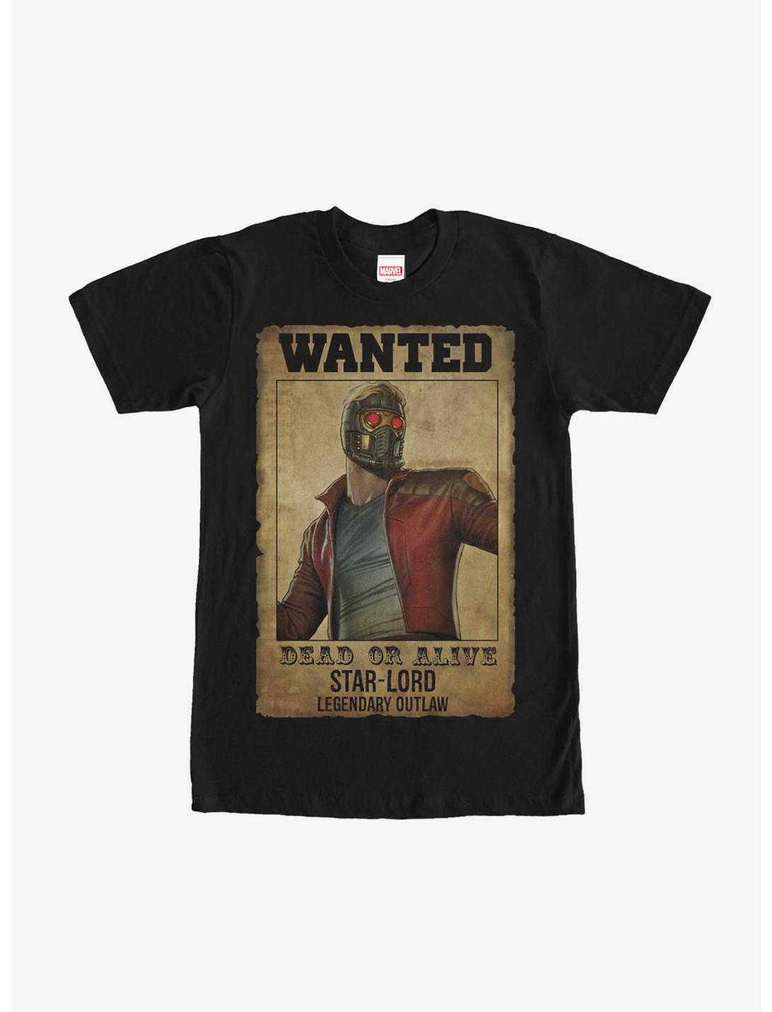 Marvel Guardians of the Galaxy Star-Lord Wanted Poster T-Shirt, BLACK, hi-res
