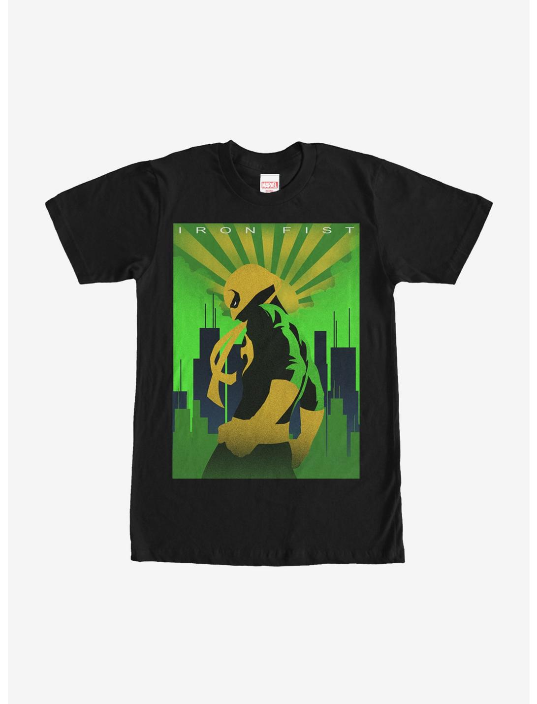 Plus Size Marvel Iron Fist Skyline T-Shirt, BLACK, hi-res
